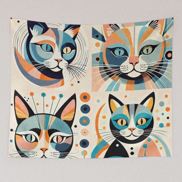 Item preview, The colorful world of cats, simple and minimalistic design. designed and sold by My-fake-places.