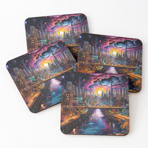 Item preview, Trippy City - Psychedelic Skyline designed and sold by brandway.