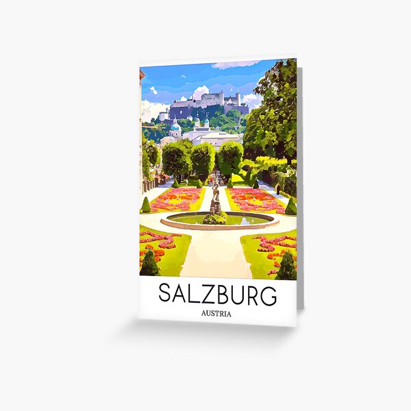 Aperçu de l'œuvre A Pop Art Travel Print of Salzburg - Austria  créée et vendue par StudioRedKoala.
