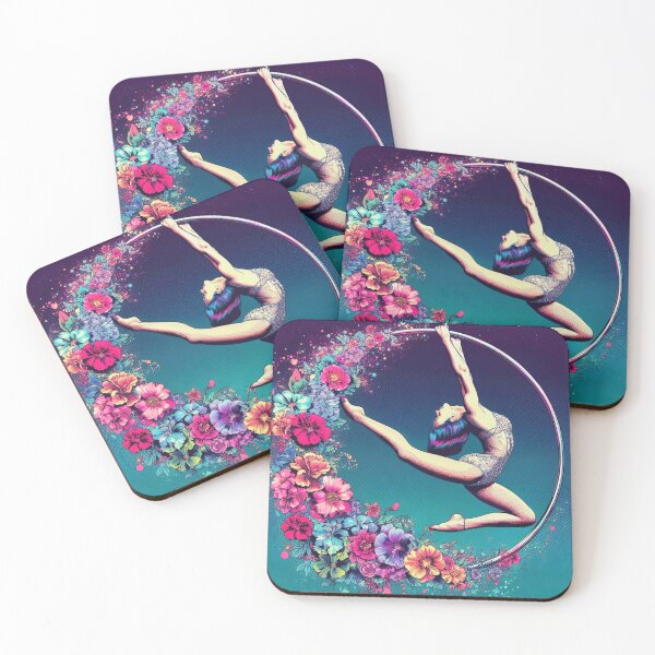 Item preview, Elegant Arching Aerialist in Hoop with bright colourful  designed and sold by Neontuna.