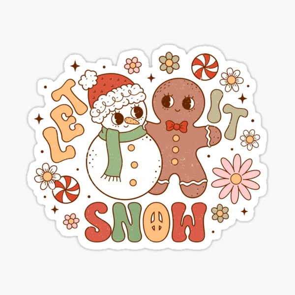 Retro Christmas Sticker Set, Groovy Cute Holiday Sticker Gift, Retro V – JP  Designs and Gifts