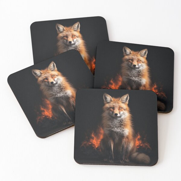 Item preview, Red Fox Sitting In Front Of Fire designed and sold by CustomCoolStuff.