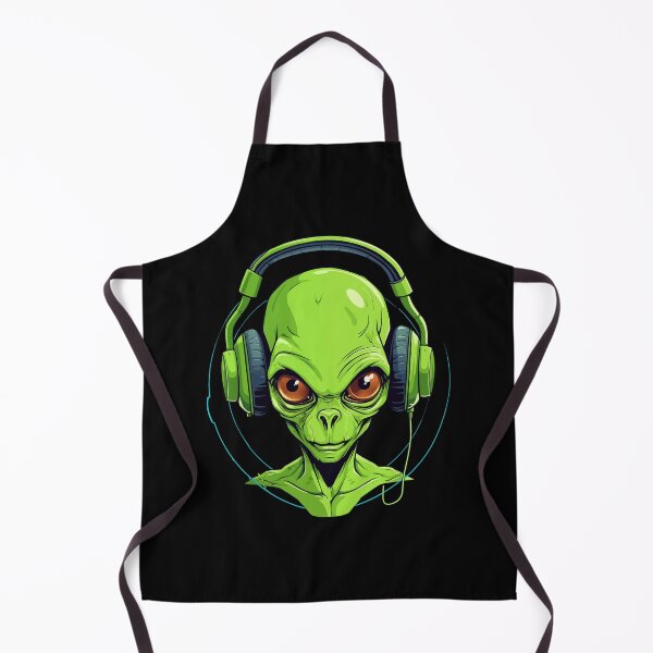 Item preview, Green Alien Wearing Headphones designed and sold by ajmatos.