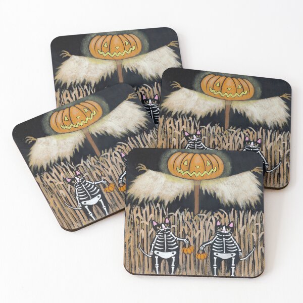 Item preview, The Scarecrow and Skellie Cats designed and sold by KilkennyCat Art.
