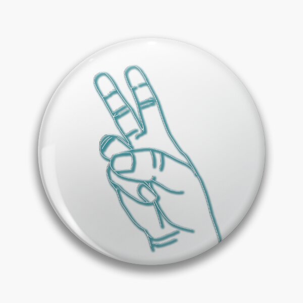 Item preview, Peace Fingers (White Line with Aqua Shadow) designed and sold by Carolyn Pitts.