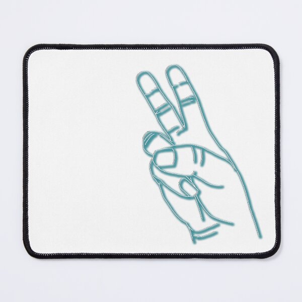 Item preview, Peace Fingers (White Line with Aqua Shadow) designed and sold by Carolyn Pitts.