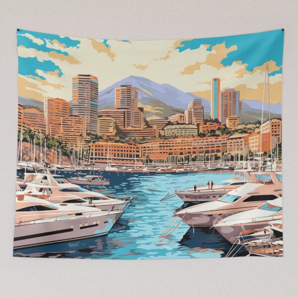 Item preview, A Pop Art Travel Print of Monaco  designed and sold by StudioRedKoala.
