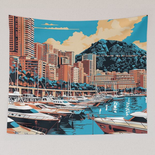 Item preview, A Pop Art Travel Print of Monaco  designed and sold by StudioRedKoala.