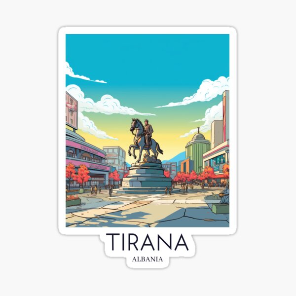 Item preview, A Pop Art Travel Print of Tirana - Albania  designed and sold by StudioRedKoala.