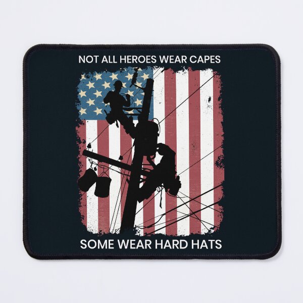 Item preview, Cool Retro American Lineman Silhouette - Patriotic Electrical Lineworker Art designed and sold by LineXpressions.