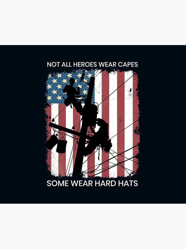 Thumbnail 5 of 5, Shower Curtain, Cool Retro American Lineman Silhouette - Patriotic Electrical Lineworker Art designed and sold by LineXpressions.