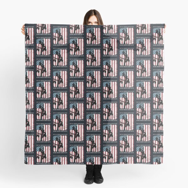 Cool Retro American Lineman Silhouette - Patriotic Electrical Lineworker Art Scarf