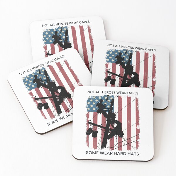 Item preview, Cool Retro American Lineman Silhouette - Patriotic Electrical Lineworker Art designed and sold by LineXpressions.