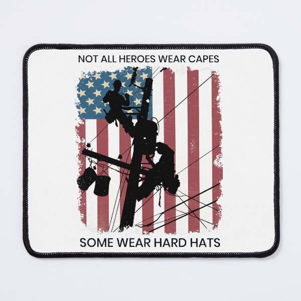 Item preview, Cool Retro American Lineman Silhouette - Patriotic Electrical Lineworker Art designed and sold by LineXpressions.