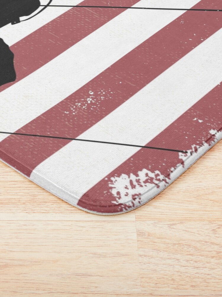 Thumbnail 3 of 6, Bath Mat, Cool Retro American Lineman Silhouette - Patriotic Electrical Lineworker Art designed and sold by LineXpressions.