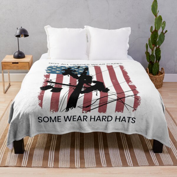 Item preview, Cool Retro American Lineman Silhouette - Patriotic Electrical Lineworker Art designed and sold by LineXpressions.