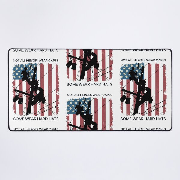 Item preview, Cool Retro American Lineman Silhouette - Patriotic Electrical Lineworker Art designed and sold by LineXpressions.