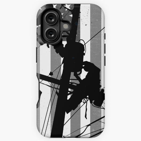 Patriotic American Lineman - Not All Heroes Wear Capes, Some Wear Hard Hats iPhone Tough Case