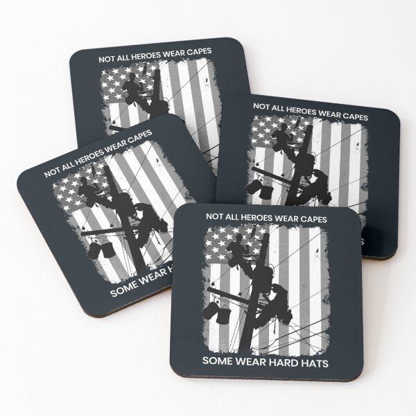 Item preview, Patriotic American Lineman - Not All Heroes Wear Capes, Some Wear Hard Hats designed and sold by LineXpressions.