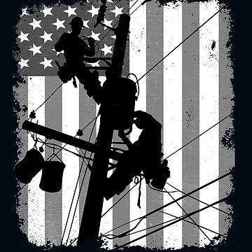 Artwork thumbnail, Patriotic American Lineman - Not All Heroes Wear Capes, Some Wear Hard Hats by LineXpressions