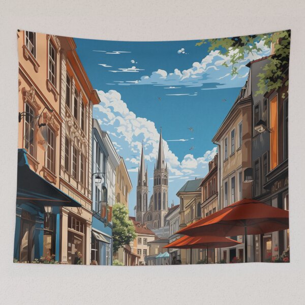 Artikelvorschau, A Pop Art Travel Print of Zagreb - Croatia entworfen und verkauft von StudioRedKoala.