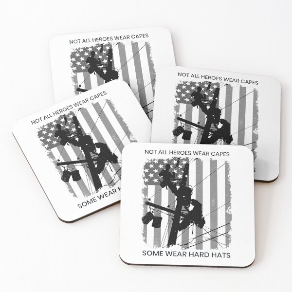 Item preview, Patriotic American Lineman - Not All Heroes Wear Capes, Some Wear Hard Hats designed and sold by LineXpressions.