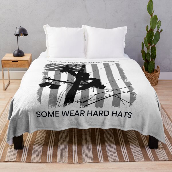 Item preview, Patriotic American Lineman - Not All Heroes Wear Capes, Some Wear Hard Hats designed and sold by LineXpressions.