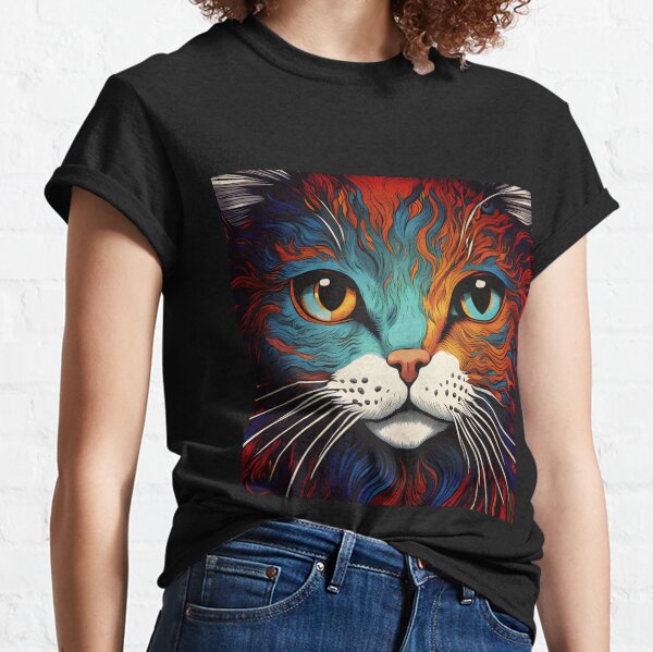 Kidcore Aesthetic Cat Rainbow Cloud T-Shirt