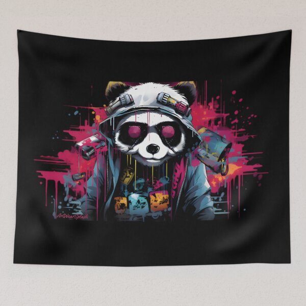 Item preview, Cyber Panda, cartoon, Splash designed and sold by ArtWearSplash.