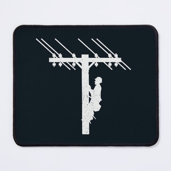 Item preview, Cool Vintage Lineman Silhouette on Utility Poles designed and sold by LineXpressions.