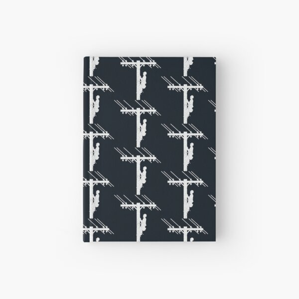 Cool Vintage Lineman Silhouette on Utility Poles Hardcover Journal