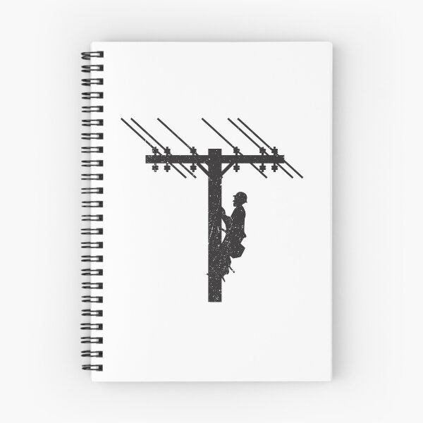 Item preview, Cool Vintage Lineman Silhouette on Utility Poles designed and sold by LineXpressions.