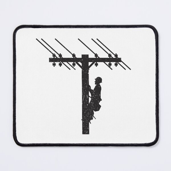 Item preview, Cool Vintage Lineman Silhouette on Utility Poles designed and sold by LineXpressions.