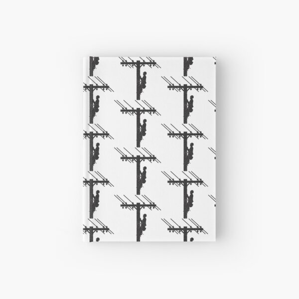 Cool Vintage Lineman Silhouette on Utility Poles Hardcover Journal