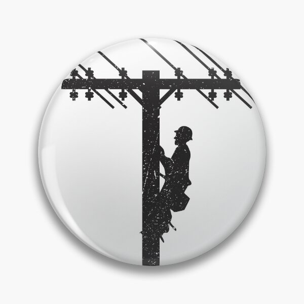 Item preview, Cool Vintage Lineman Silhouette on Utility Poles designed and sold by LineXpressions.