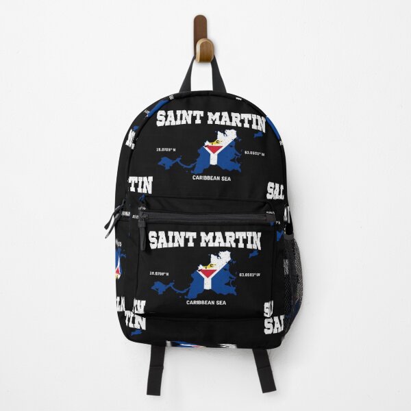Item preview, Saint Martin Flag and Map, Saint Martin coordinates designed and sold by Flag Outfit.