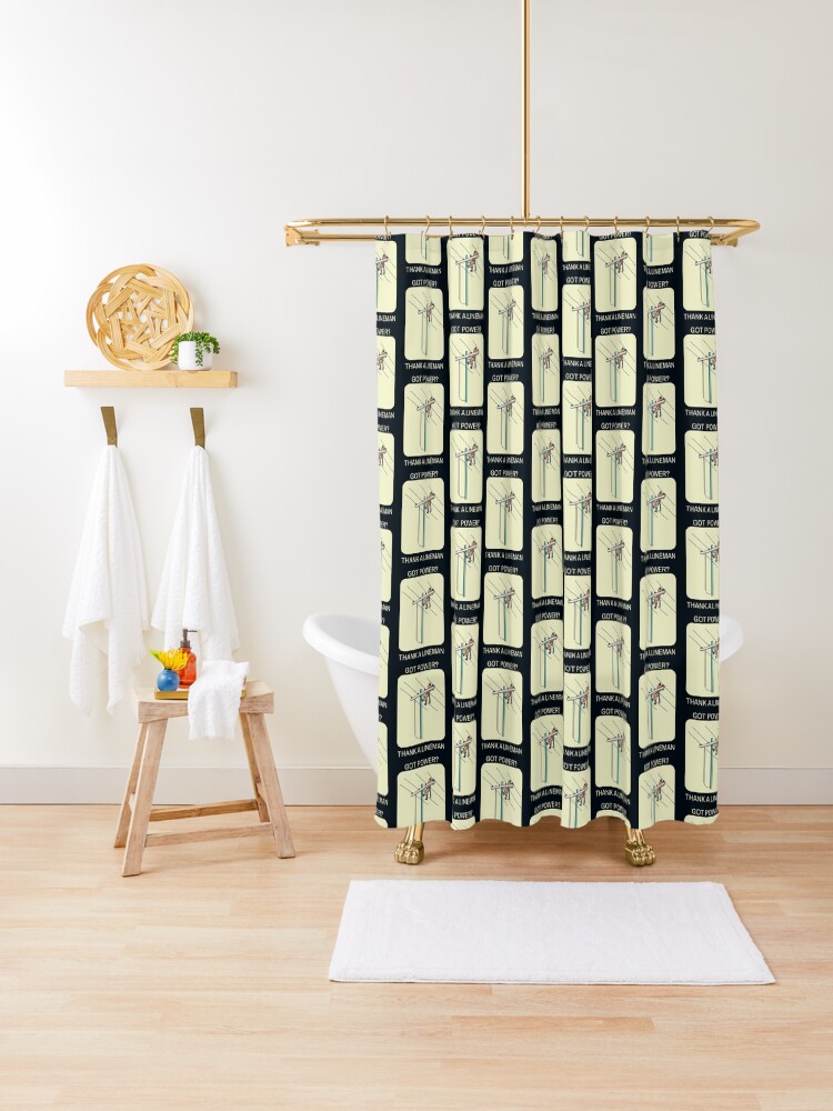 Thumbnail 1 of 5, Shower Curtain, Got Power? Thank A Lineman designed and sold by LineXpressions.