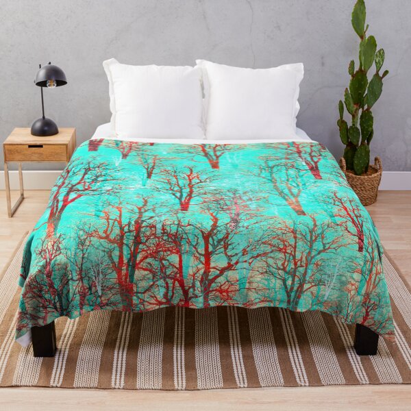 Item preview, An endless forest - turquoise, red, psychedelic designed and sold by My-fake-places.