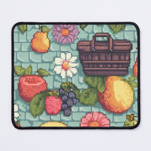 Item preview, Pixellated rainbow fruits and flowers picnic pattern designed and sold by CreativeNxt.