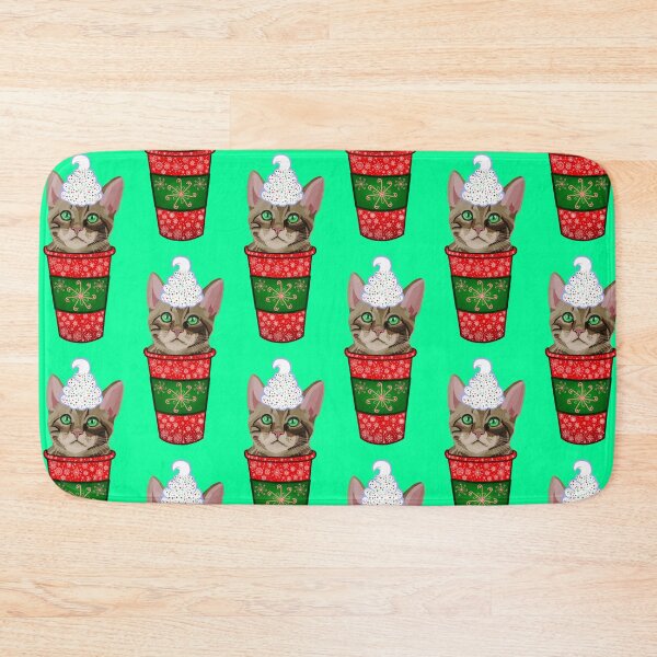 Item preview, Christmas Peppermint Mocha Coffee Tabby Cat  designed and sold by Deborah Camp.