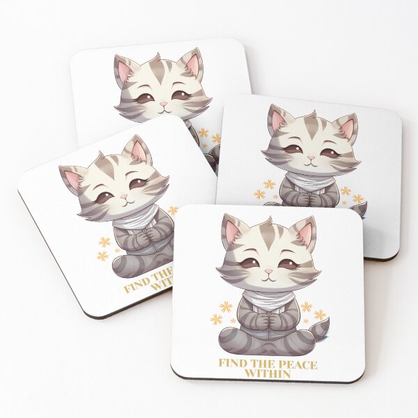 Item preview, Find the peace within, cute cat version designed and sold by Printboom.