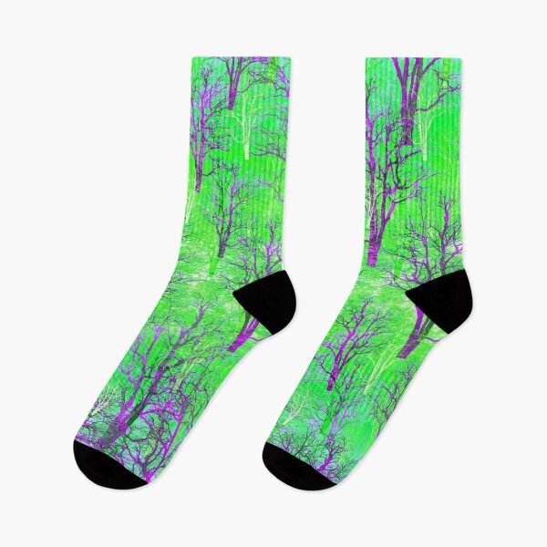 Item preview, An endless forest - bright green, purple, fluorescent colors designed and sold by My-fake-places.