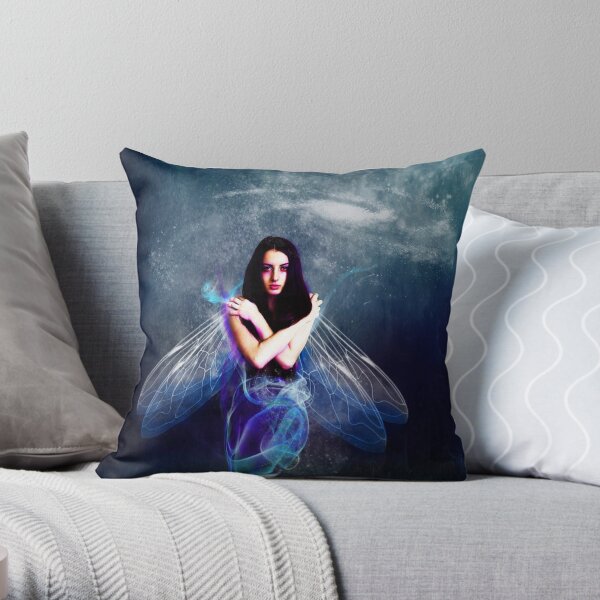 Blue Sprite Throw Pillow