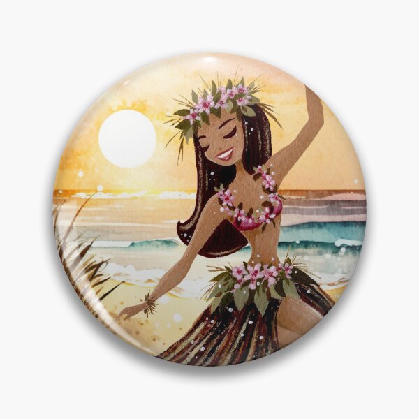 Item preview, Tiki Island Girl on Sunset Beach designed and sold by MoodyMuseArt.