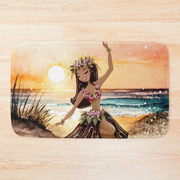Item preview, Tiki Island Girl on Sunset Beach designed and sold by MoodyMuseArt.