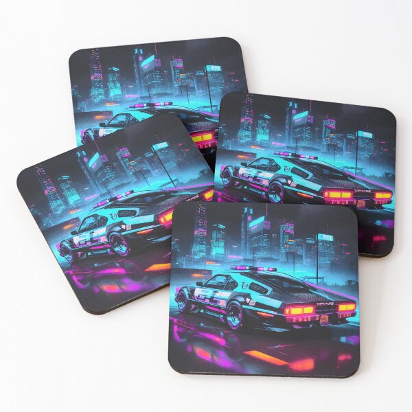Item preview, Police Retro Car Racing Drifting Art JDM T-Shirt designed and sold by Loudpress.