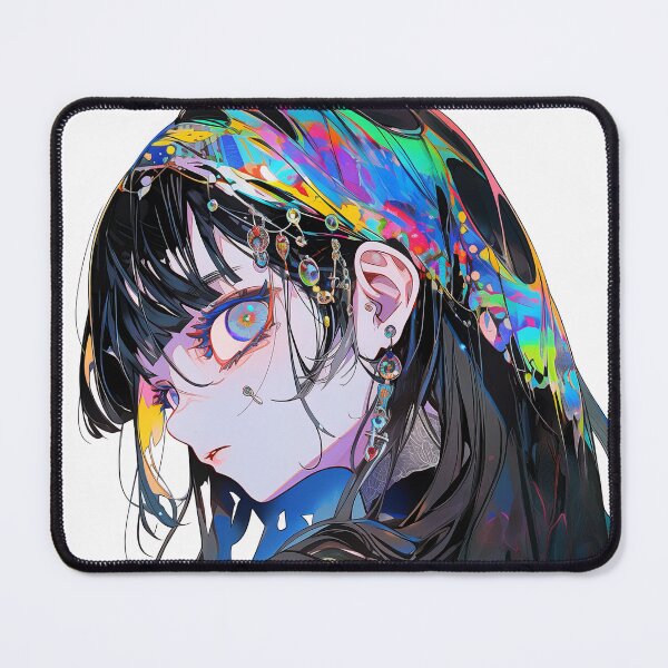 Item preview, Beautiful Weird Creepy Rainbow Veil Anime Girl designed and sold by bubblegoth.