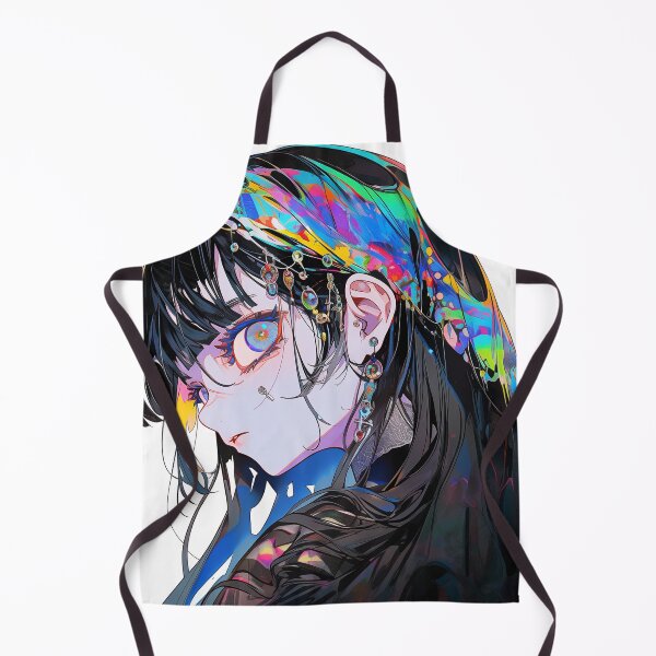 Item preview, Beautiful Weird Creepy Rainbow Veil Anime Girl designed and sold by bubblegoth.