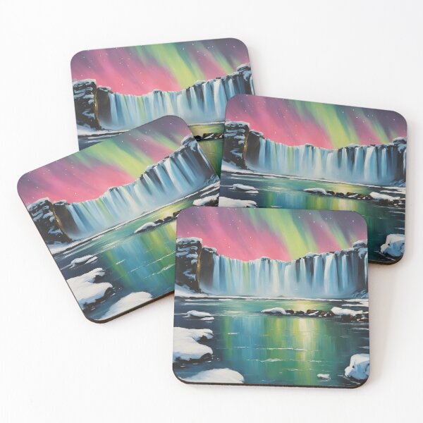 Item preview, Godafoss with Aurora in Winter designed and sold by digitalverser.