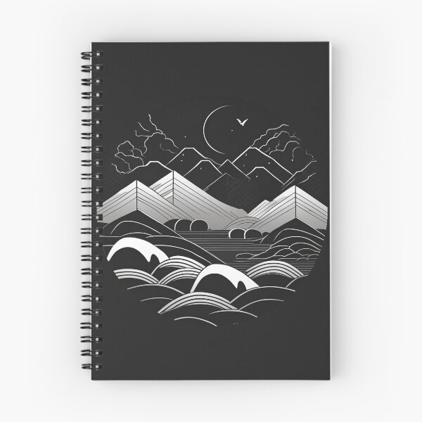 Item preview, Monochrome Mountain Majesty: Celestial Landscape designed and sold by ObscureElegance.